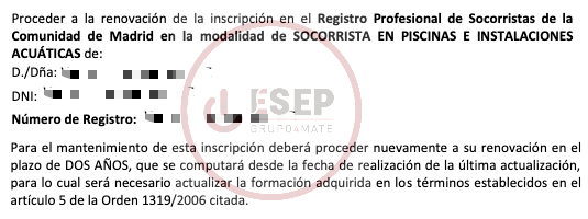 Registro Oficial de Socorristas de la Comunidad de Madrid